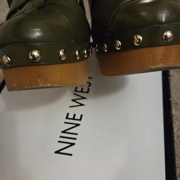 Nine West Olive Green Strappy Heels - Picture 7 of 9